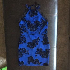 Blue body con dress